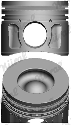Piston with rings and pin - 87-427707-10 NÜRAL - 0160702, 41072620, A350716STD