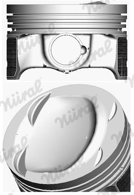 87-429907-00, Piston with rings and pin, NÜRAL, 40477620