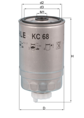Kraftstofffilter - KC68 MAHLE - 0813041, 6439306, 73300482