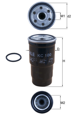 Kraftstofffilter - KC100D MAHLE - 190686, 2330026110, 2339033060