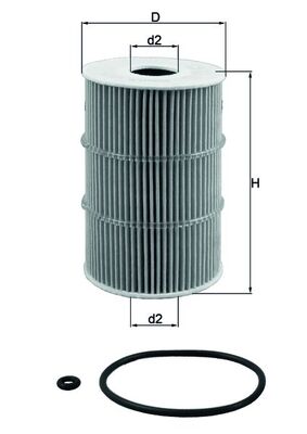 Oil Filter - OX378D MAHLE - 2631152001, 2632552000, 2632552002