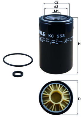 Palivový filtr - KC553D MAHLE - 108614W91, 11E1-70230, 5006002224