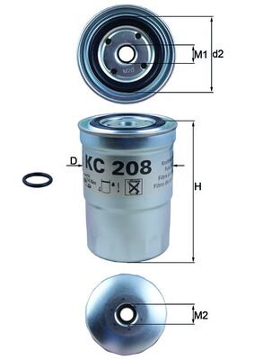 Palivový filtr - KC208 MAHLE - ME132525, ME132526, ME190031