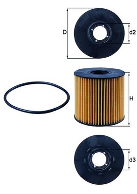 Olejový filtr - OX210D MAHLE - 09201435, 1520900Q0B, 7700109402