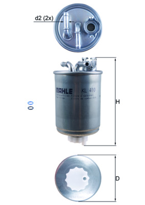 Kraftstofffilter - KL410D MAHLE - 1GD127401, 6N0127401F, 6N0127401H