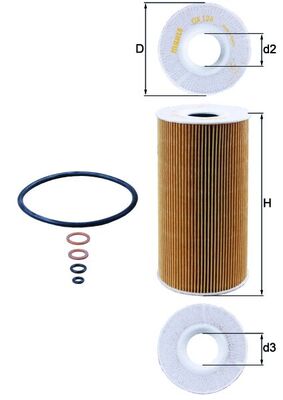 Olejový filtr - OX126D MAHLE - 0650318, 11422246131, 90542604