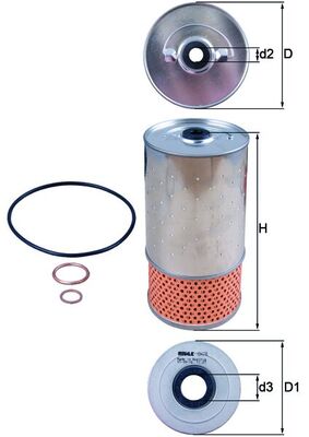Olejový filtr - OX78D1 MAHLE - 0001802509, 6161800009, 6161800510