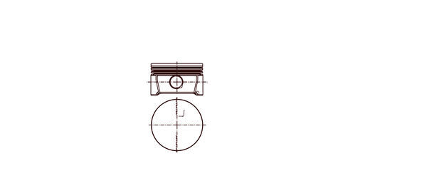 028PI00126002, Piston with rings and pin, MAHLE