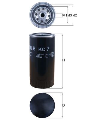 Palivový filtr - KC7 MAHLE - 0006572881, 0241505, 5011308