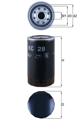 Palivový filtr - KC28 MAHLE - 00318880, 1055915M3, 1132400441