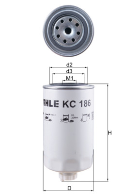 Kraftstofffilter - KC186 MAHLE - 003230072500, 0503621704, 1907539