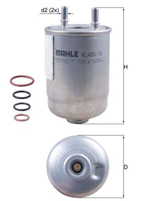 Kraftstofffilter - KL485/15D MAHLE - 164004253R, 164004303R, 164007857R