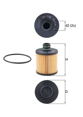 Oil Filter - OX779D MAHLE - 0071754237, 0650111, 1651062M00