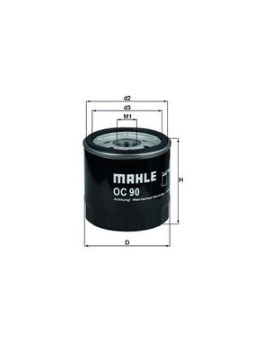 Oil Filter - OC90OF MAHLE - 04502696, 0650401, 5009285