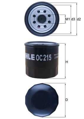 Olejový filtr - OC215 MAHLE - 152084A00A, 1560181402, 1560197202