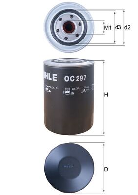 Olejový filtr - OC297 MAHLE - 1230A046, 1269907, 2631145001