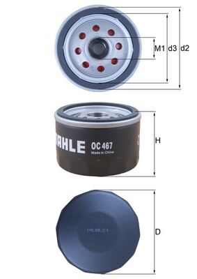 Olejový filtr - OC467 MAHLE - 0021751070, 09110718, 09111019