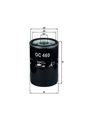 Olejový filtr - OC460 MAHLE - 070115561, 244191901, 4454116
