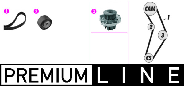 Water Pump & Timing Belt Kit - CPK129000P MAHLE - 0000046817666, 1581511, 46403659