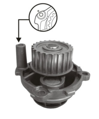 Water Pump, engine cooling - CP8000S MAHLE - 06B121011, 06B121011AX, 1612703080