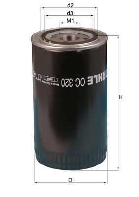 Oil Filter - OC320 MAHLE - 02/910970, 04429615, 10521