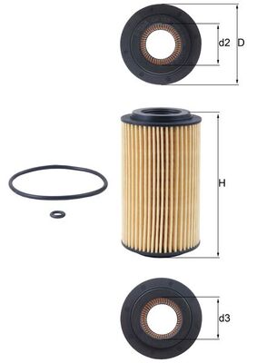 Oil Filter - OX153D1 MAHLE - 09117321, 5650319, 4772166