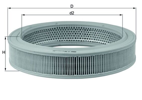 Air Filter - LX208 MAHLE - 007045248, 052129620A, 5001102