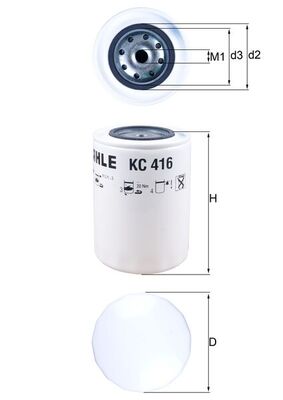 Palivový filtr - KC416 MAHLE - 0504112123, 3038101, 7424993618