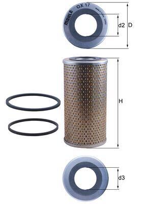 Olejový filtr - OX17D MAHLE - 0000930023, 0000950196, 02H4340