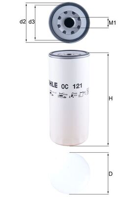 Olejový filtr - OC121 MAHLE - 0003600140, 1R0058, 20405837