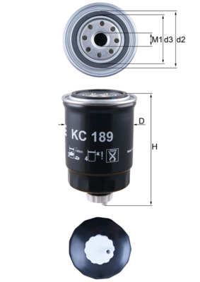 Fuel Filter - KC189 MAHLE - 16400BN303, 60003117480, 6003112110