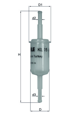 Kraftstofffilter - KL15OF MAHLE - 121261275A, 191201511A, A810X9155DA