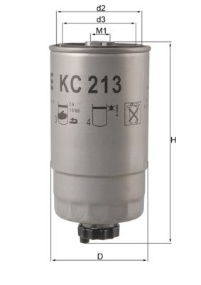 KC213, Fuel Filter, MAHLE, 0077362339, 71731829, 77362339, 24H2O03, 30744, 5118, 74930744, EFF199, ELG5306, FN803, H161WK, PP968/3, PS9844, QFF0048, SN80037, V240485, WK854/3, PS9844WST