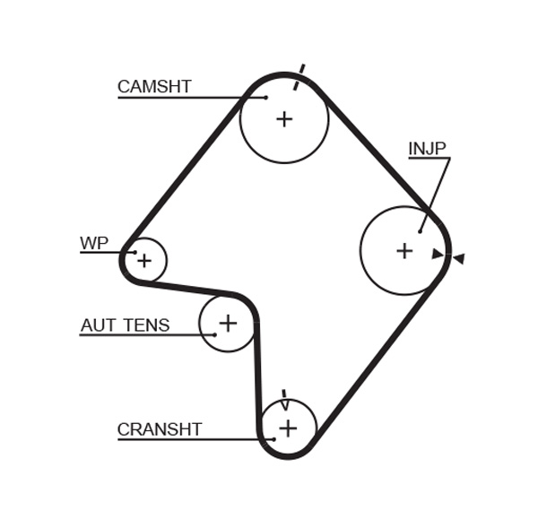 Timing Belt - 5355XS GATES - 0K054-12-205, 12761-78E01, 13028HC352