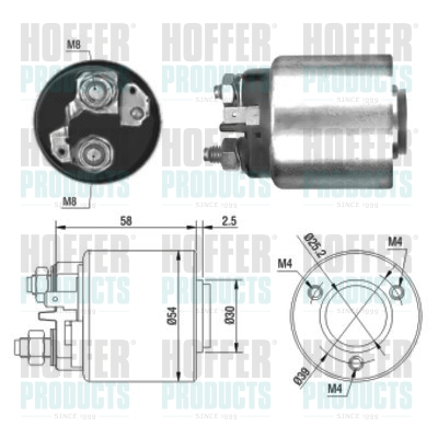 Solenoid Switch, starter - HOF46011 HOFFER - 31100-A83031*, 5802C2, 5802CC