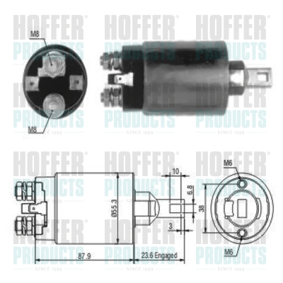 Solenoid Switch, starter - HOF46024 HOFFER - MO02T54172, R201-24-736, M002T54172
