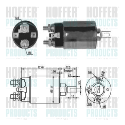 Solenoid Switch, starter - HOF46057 HOFFER - 0324-24-760A, 23343-P0610, M2T58581*