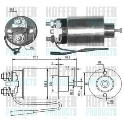 Solenoid Switch, starter - HOF46127 HOFFER - M371X61371, M3T41285*, SB613