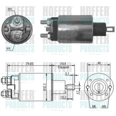 Solenoid Switch, starter - HOF46165 HOFFER - PRC5109N*, ERR5009*, NAD500210*