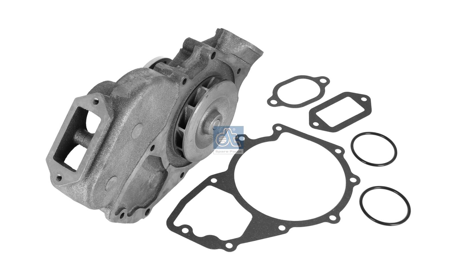 4.62589, Water Pump, engine cooling, DT Spare Parts, 4422000401, 4422010501, A4572010401, A4572002401, A4572001001, A4572000901, A4422000401, A4422010501, 4572002401, 4572010401, 4572000901, 4572001001, 4572001801, 010.722-00A, 01100021, 0119150, 012000457004, 0330200061, 081201960150, 12380130, 20160345708, 20200183, 2201057, 241327, 28626, 350680, 4057795427891, 57676, 8MP376809-024, DP147