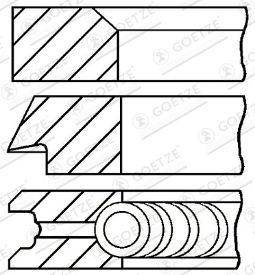 Piston Ring Kit - 08-203100-00 GOETZE ENGINE - 1900501, 1900525, 1900526
