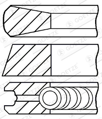 Piston Ring Kit - 08-215200-10 GOETZE ENGINE - 05881369, 5881369, 5881372