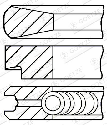 Piston Ring Kit - 08-244500-00 GOETZE ENGINE - 1902458, 1930209, 00821N0
