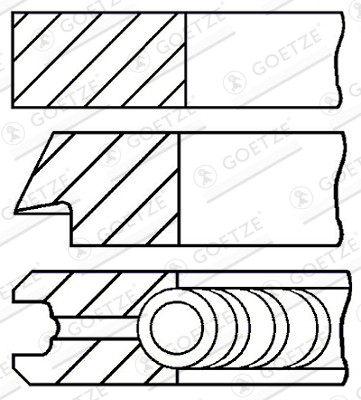 Piston Ring Kit - 08-782000-00 GOETZE ENGINE - 1901392, 1901393, 1908739