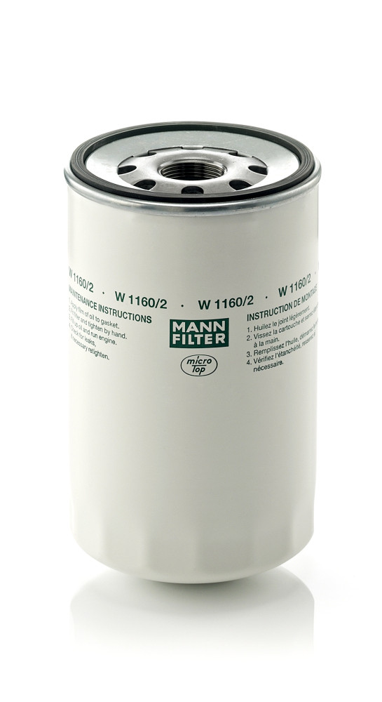 Oil Filter - W 1160/2 MANN-FILTER - 5001021176, 5010240400, 5010295195