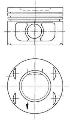 94673700, Piston with rings and pin, KOLBENSCHMIDT