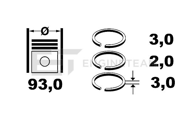 Piston Ring Kit - R1001300 ET ENGINETEAM - 4845481, 00805V0, 08-215100-10