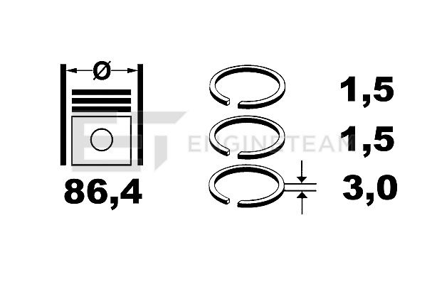 Piston Ring Kit - R1001600 ET ENGINETEAM - 5896111, 08-786800-00, 9-2079-00