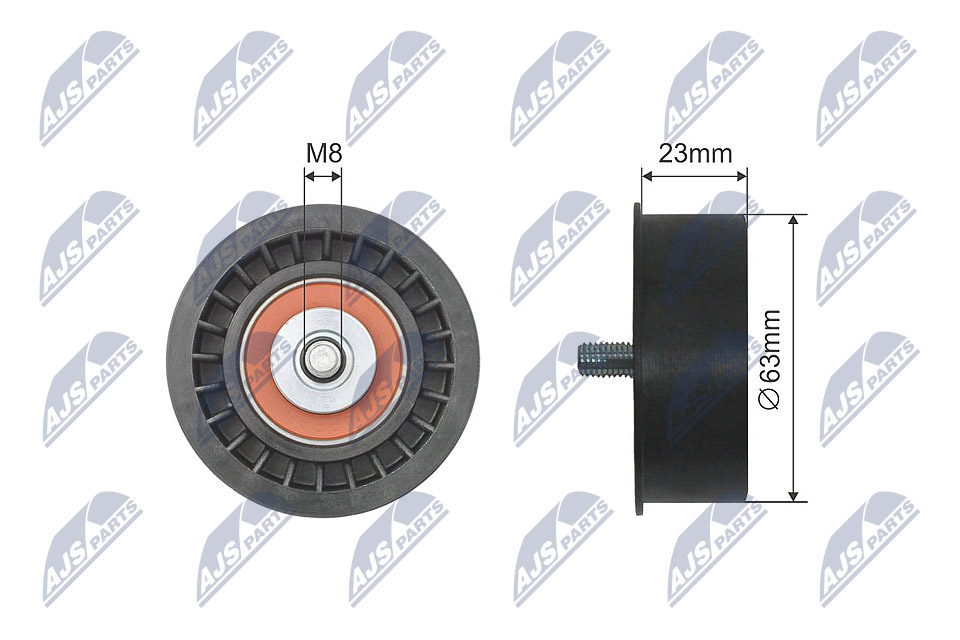 Deflection/Guide Pulley, timing belt - RNK-PL-019 NTY - 55350580, 96413863, 5636416