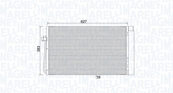 350203899000, Condenser, air conditioning, MAGNETI MARELLI, 64508381362, 64509122827, 06005273, 0802.2023, 35538, 40339, 817851, 8FC351301-331, 94747, BWA5273D, DCN05017